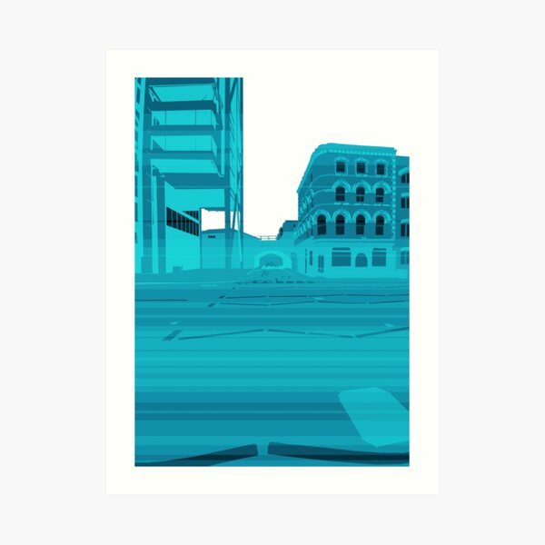 Embankment Momentum (blue) Art Print