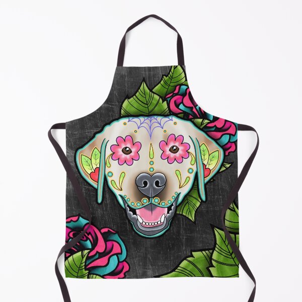 Item preview, Labrador Retriever in Yellow - Day of the Dead Lab Sugar Skull Dog designed and sold by Pretty In Ink.