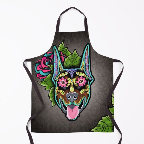 Item preview, Doberman - Cropped Ear Edition - Day of the Dead Sugar Skull Dog designed and sold by Pretty In Ink.