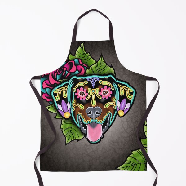 Item preview, Doberman - Floppy Ear Edition - Day of the Dead Sugar Skull Dog designed and sold by Pretty In Ink.