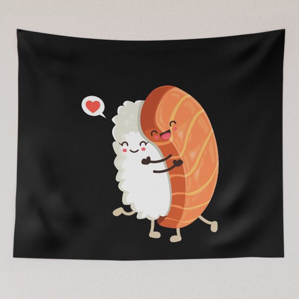 Item preview, Kawaii Sushi Hug Rice and Salmon Hug Japanese Sushi Graphic Sushi Lover designed and sold by enjoytheshirt.