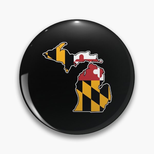 Item preview, Maryland Flag Michigan Map designed and sold by MarylandStyle.