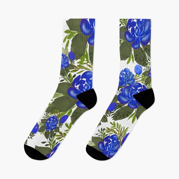 Item preview, Floral Fancies Bold Floral Print in Vibrant Blue designed and sold by OByD.