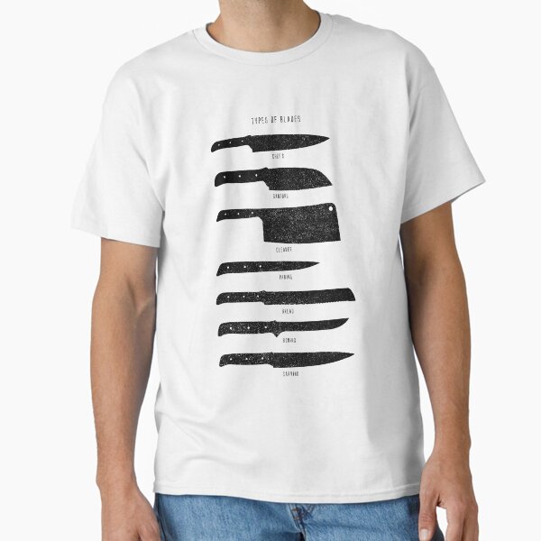 Item preview, t-shirt types of blades designed and sold by FreakCatt Design.