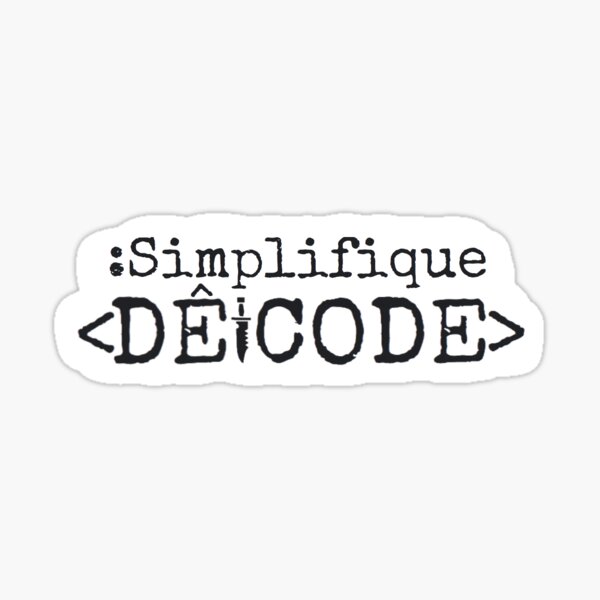 Simplifique Dê Code - Black Sticker