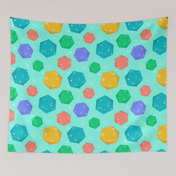 Item preview, D&D d20 Pattern - Cyan designed and sold by Jennie Mahoney.