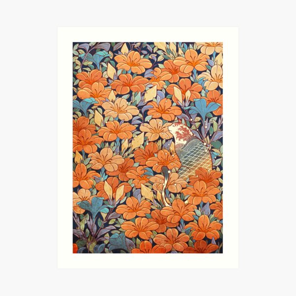 Neko and flowers Art Print
