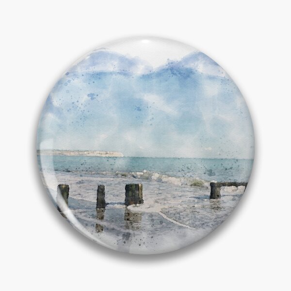Item preview, Shanklin Wave Break Watercolour designed and sold by PowderLanePress.