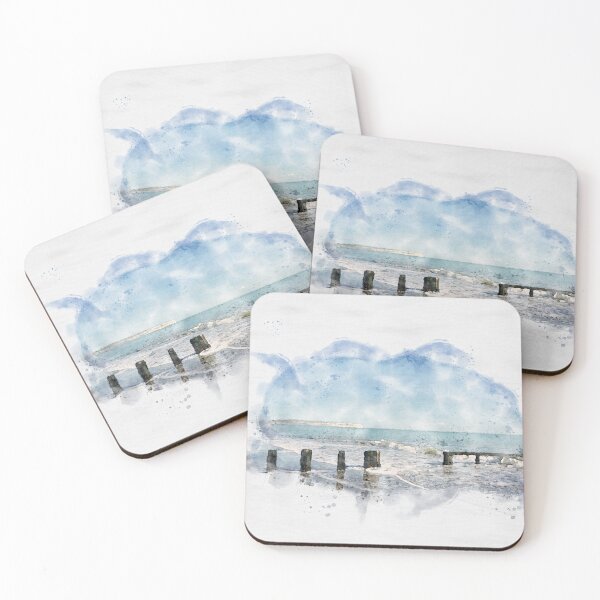Item preview, Shanklin Wave Break Watercolour designed and sold by PowderLanePress.