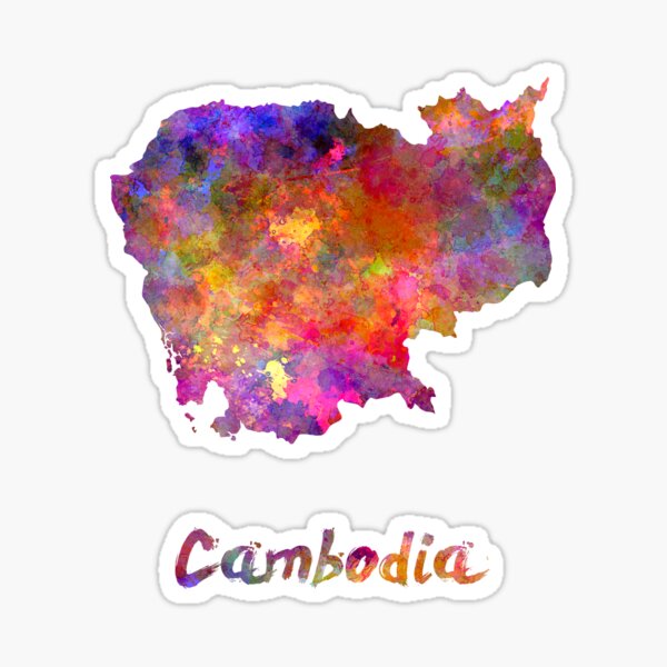 Cambodia in watercolor Sticker