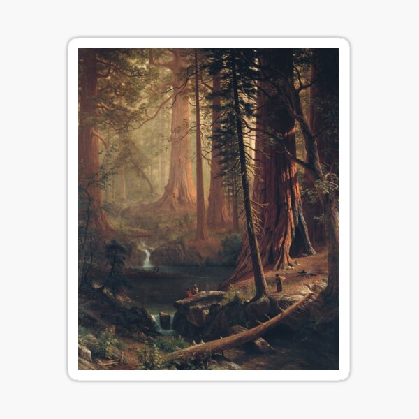 Giant Redwood Trees of California - Albert Bierstadt Sticker