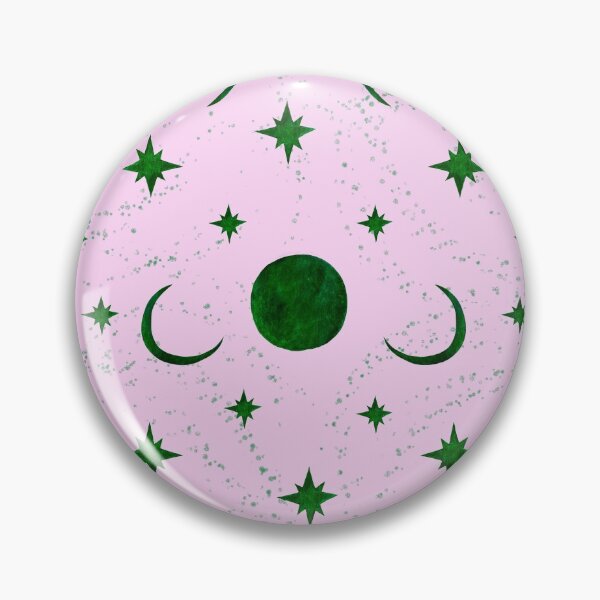Item preview, pattern illustration pink green moon and stars designed and sold by marsatavi.
