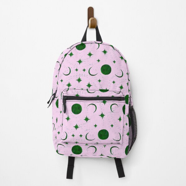 Item preview, pattern illustration pink green moon and stars designed and sold by marsatavi.