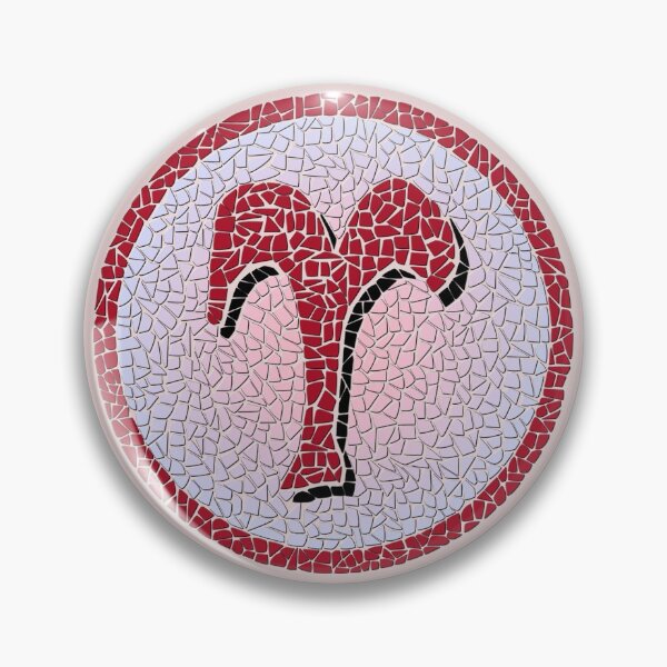Artikelvorschau, Astrologischer Symbol Widder im kreisförmigen Mosaikeffekt entworfen und verkauft von kernowerno.