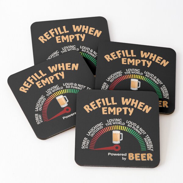 Item preview, Refill When Empty Powered by Beer Funny Drinking Beer Party with White Lettering around the Dial designed and sold by InkItStudio.