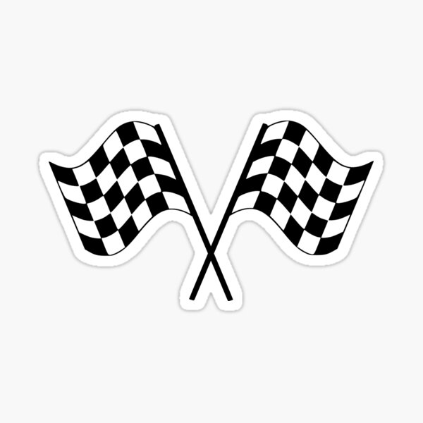 Checked Flag Racing Car Auto Window Bumper Decal  Sticker