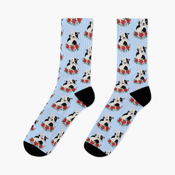 Item preview, Happy Cat WIth Red Roses designed and sold by ilustraliza.