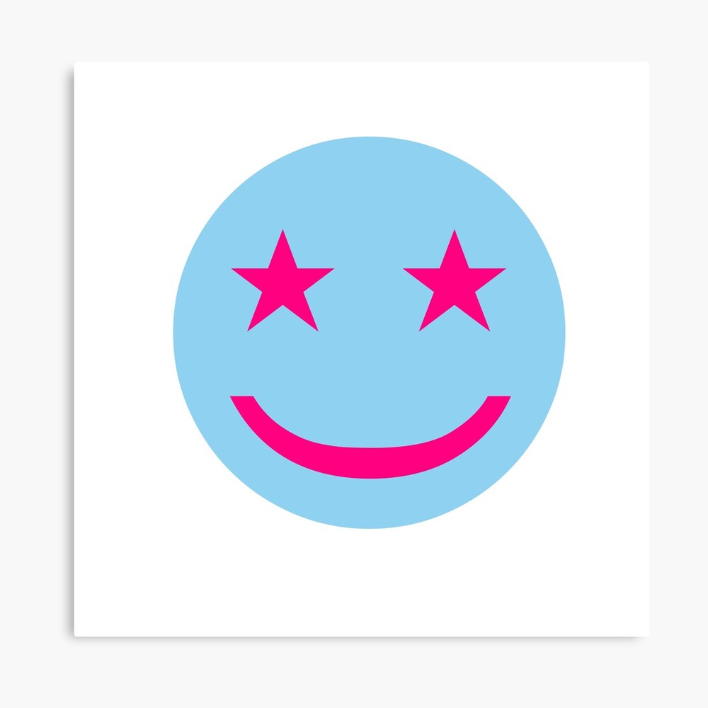 Preppy Blue Lightning Bolt Smiley Face, 52% OFF