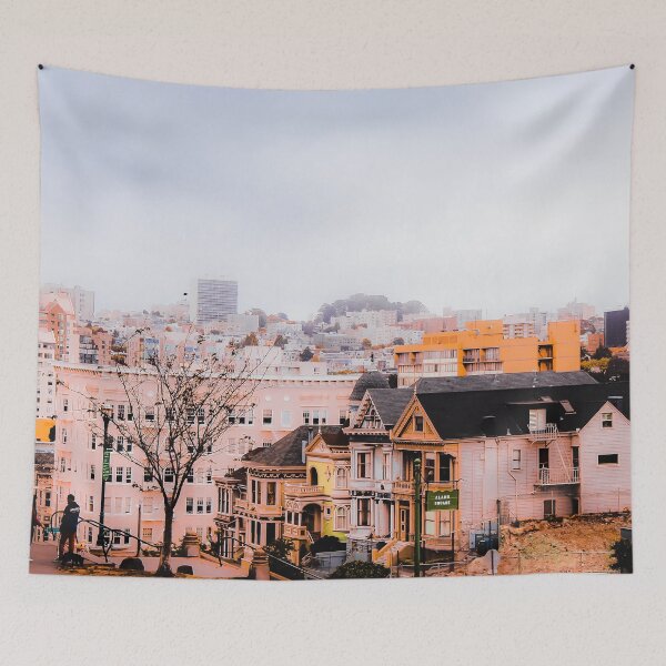 Item preview, before sunset city view at Alamo Square, San Francisco, California, USA designed and sold by Mrvell.
