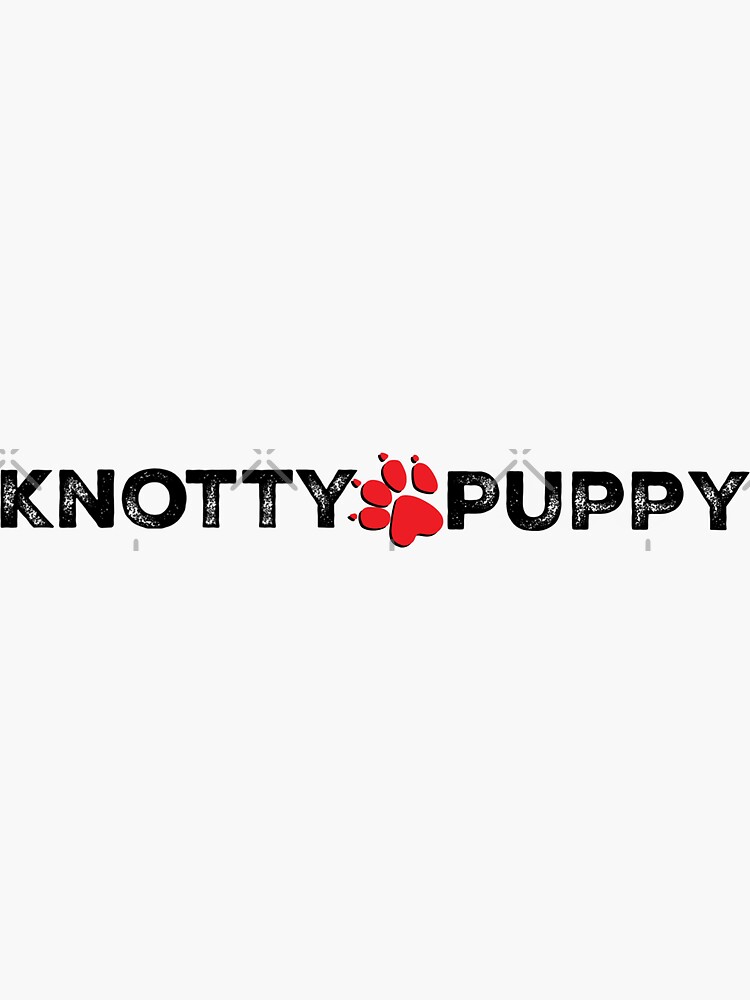 Thumbnail 3 of 3, Sticker, Knotty Puppy designed and sold by DiaperedFancy.