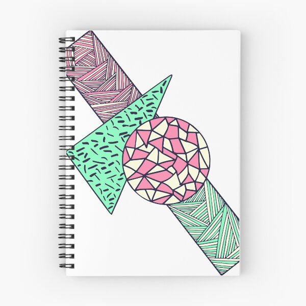 Item preview, Hand Drawn Pink Teal Black White Geometric Shapes designed and sold by Blkstrawberry.