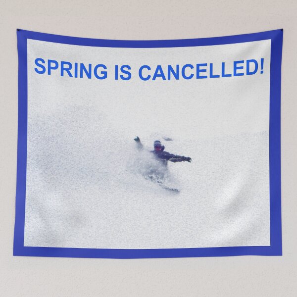 Item preview, Spring is cancelled funny snowboard picture designed and sold by Artstastic.
