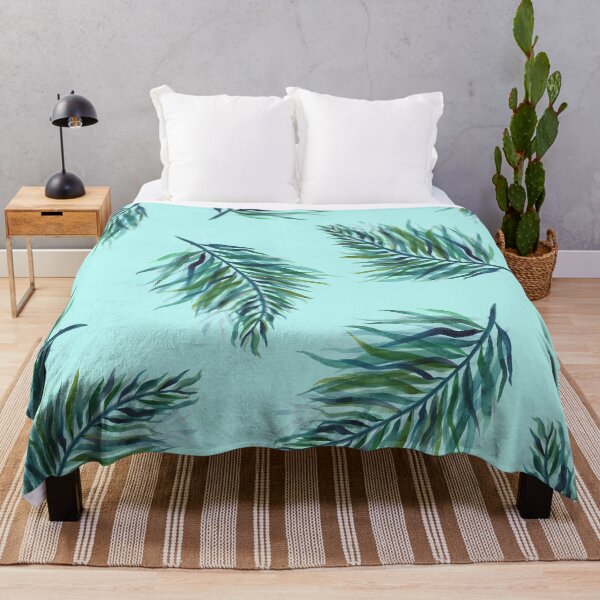 Item preview, Palmeras que se balancean - verde y azul piscina designed and sold by LSMwatercolour.