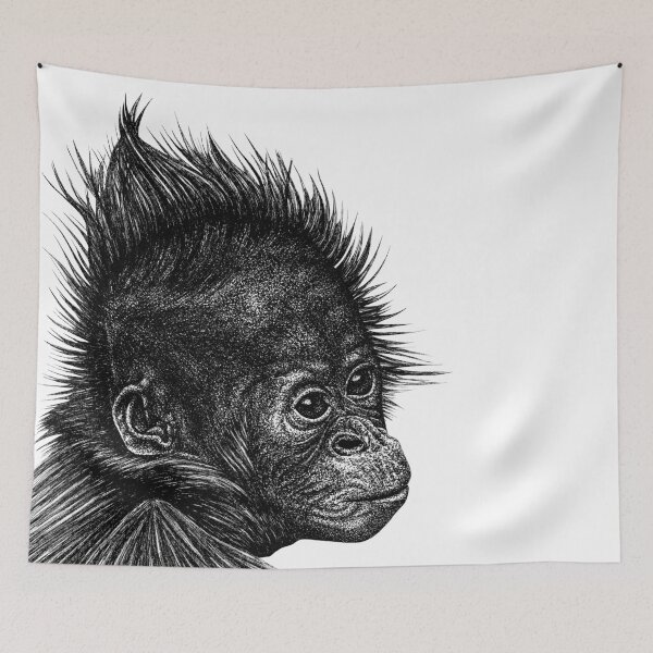 Item preview, Baby orangutan monkey designed and sold by LorenDowding.