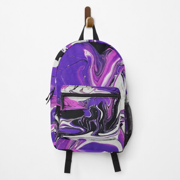 Item preview, purple waves; fluid art in purple black silver designed and sold by Awesomefamily.