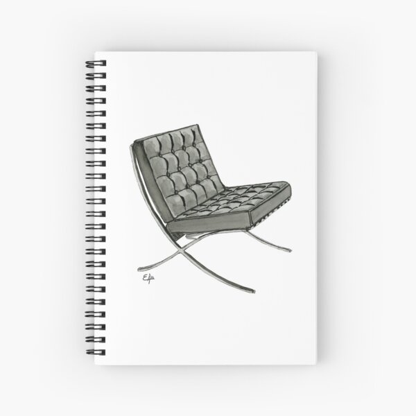 Barcelona chair - Watercolor Painting Spiral Notebook