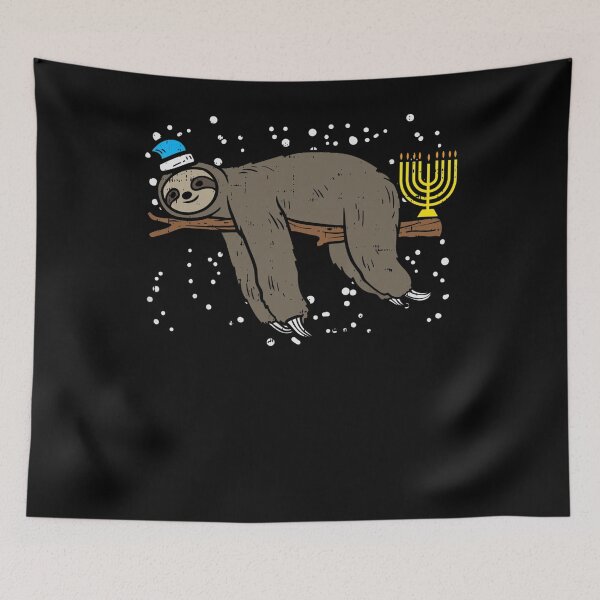 Item preview, Lazy Sloth With Jewish Hanukkah Chanukah Menorah designed and sold by whitneyiott9632.