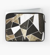 Modernes rustikales schwarzes weißes und Faux-Gold geometrisch Laptoptasche