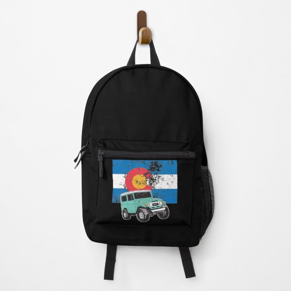 Classic 1974 Toyota Landcruiser FJ40 with Colorado flag Backpack
