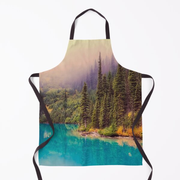 Item preview, Canada pines teal river lilac sky morning landscape photography designed and sold by August-E.
