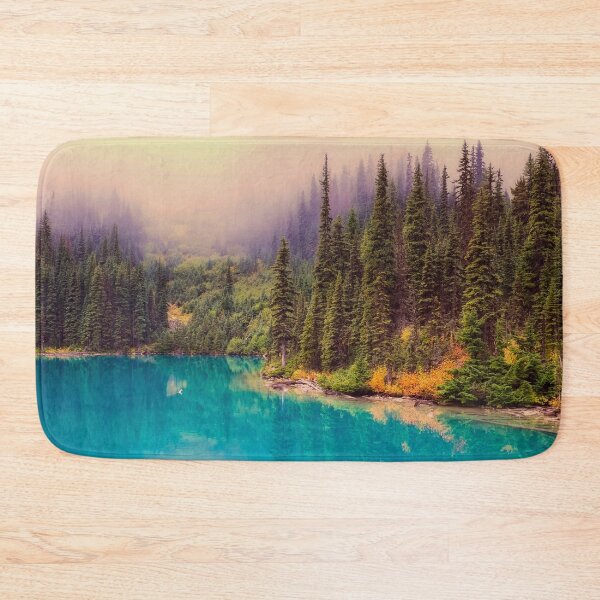 Item preview, Canada pines teal river lilac sky morning landscape photography designed and sold by August-E.