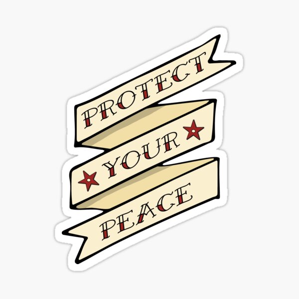 Item preview, Protect Your Peace Mindfulness Quote designed and sold by Huhnerdieb Apparel.