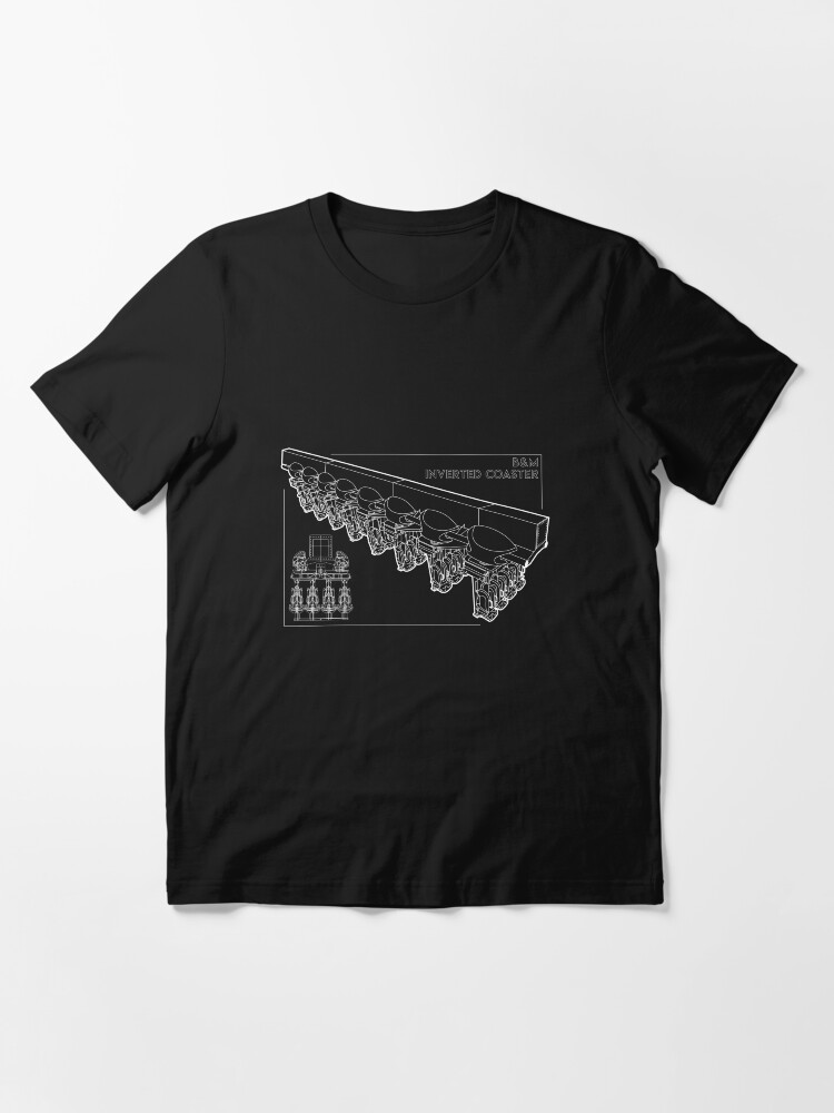 Alternate view of B&M Inverted Coaster Blueprint Design Essential T-Shirt