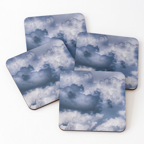 Item preview, Watercolor ink clouds, dark blue, white sky designed and sold by August-E.