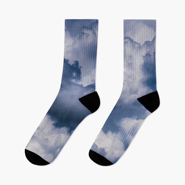 Item preview, Watercolor ink clouds, dark blue, white sky designed and sold by August-E.
