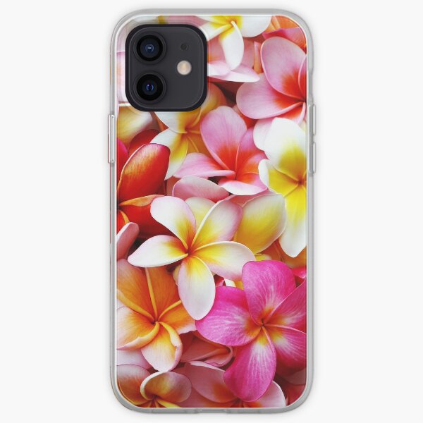 Plumeria Pink White Frangipani Tropical Hawaiian Flower Floral Fine Art iPhone Soft Case