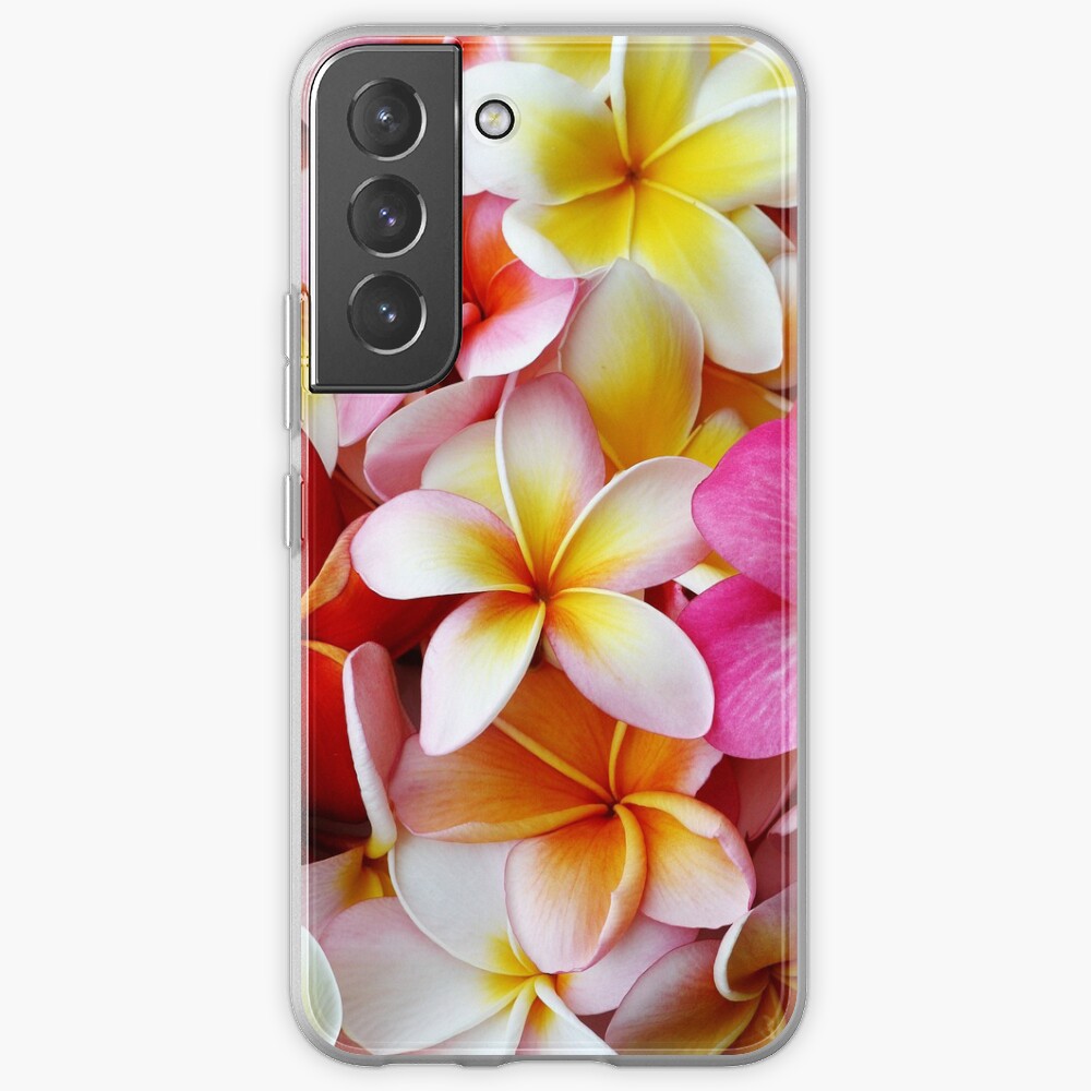 Plumeria Pink White Frangipani Tropical Hawaiian Flower Floral Fine Art Samsung Galaxy Phone Case