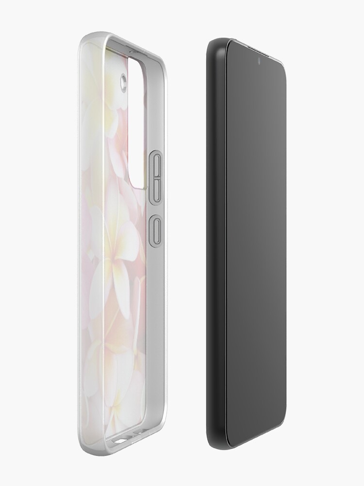 Alternate view of Plumeria Pink White Frangipani Tropical Hawaiian Flower Floral Fine Art Samsung Galaxy Phone Case