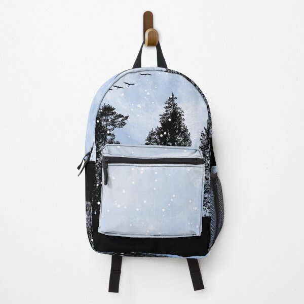 Artikelvorschau, Full moon Winter midnight snowfall pines silhouette entworfen und verkauft von August-E.