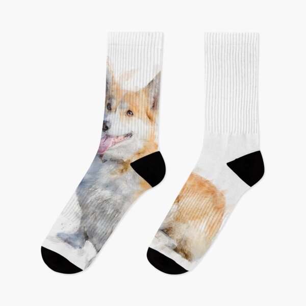 Item preview, Cute Happy Corgi Watercolor Artwork designed and sold by Typeglyphs.