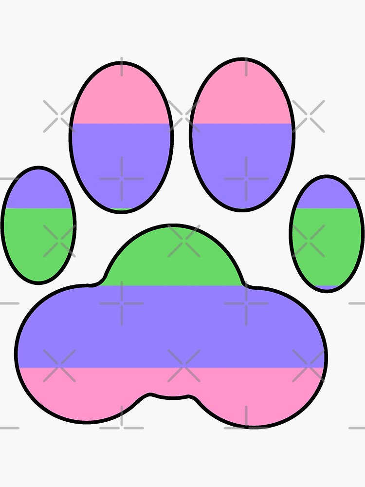 Lgbt Pride Paws Trigender Sticker For Sale By Echoskyart Redbubble