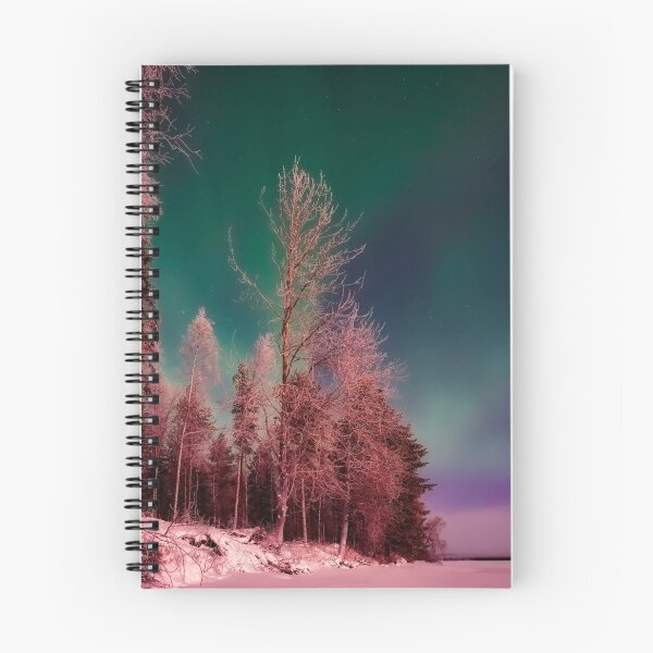 Item preview, Sweden Aurora lights winter snow pines designed and sold by August-E.