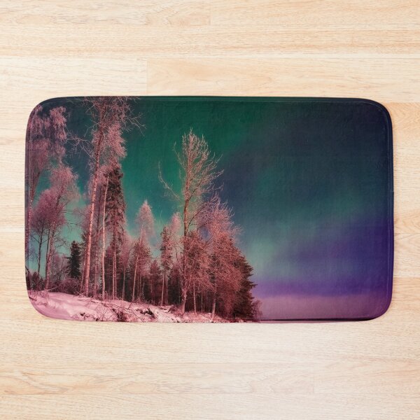 Item preview, Sweden Aurora lights winter snow pines designed and sold by August-E.