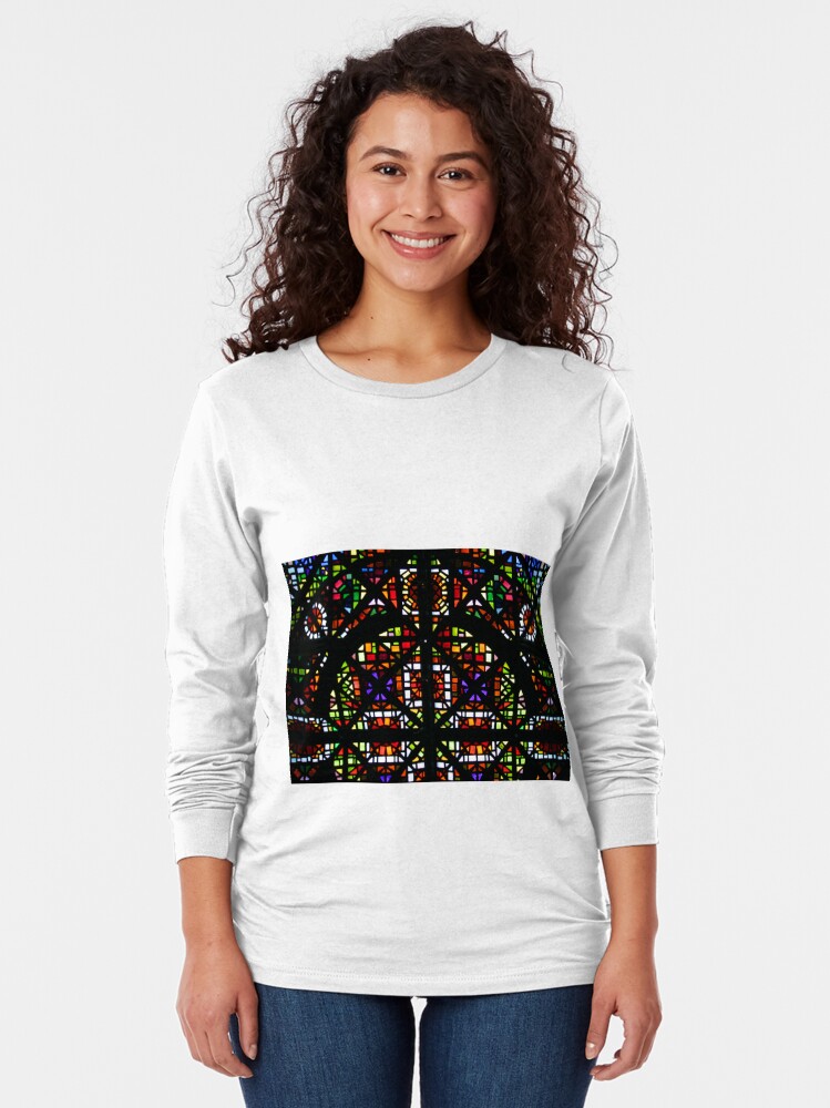 Alternate view of NGV Melbourne - Stained Glass Ceiling Detail. Long Sleeve T-Shirt