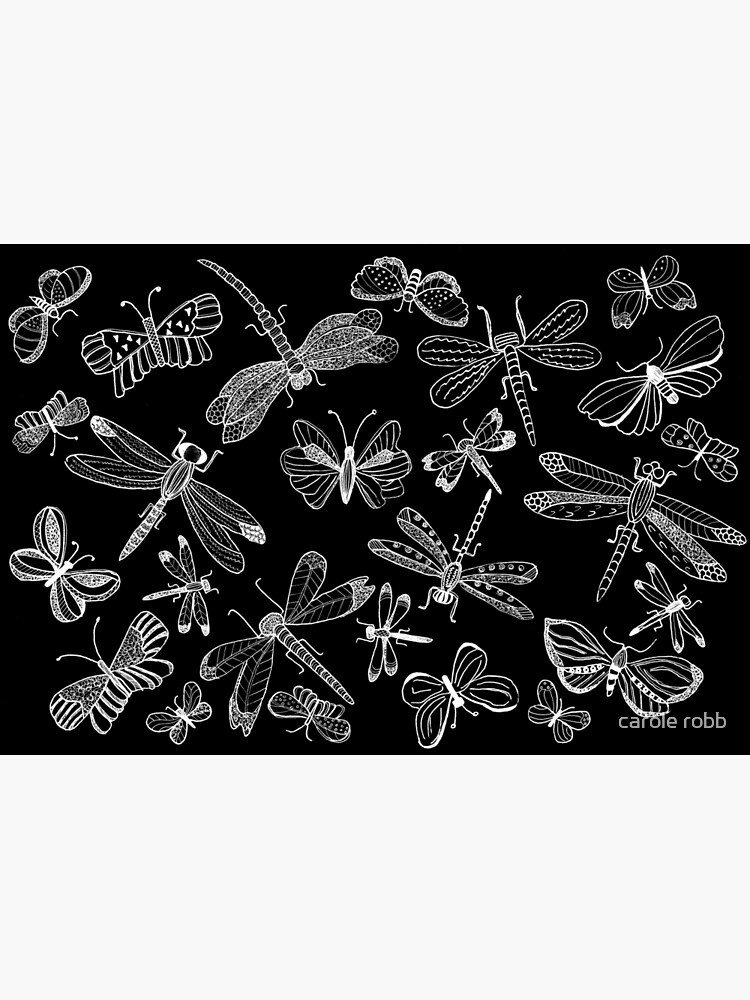 Dragonfly-Butterfly Illustration, Fine Art by carolesstudio