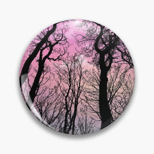 Item preview, Dreamy Forest Silhouette, pink orange after midnight sky designed and sold by August-E.